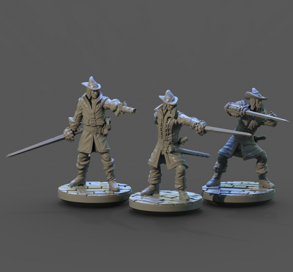三剑客3D打印模型