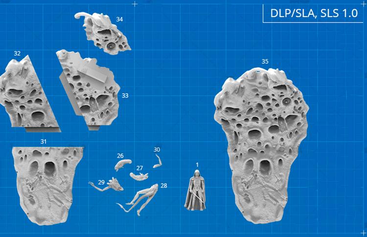 异形母皇大型战斗场景3D打印模型