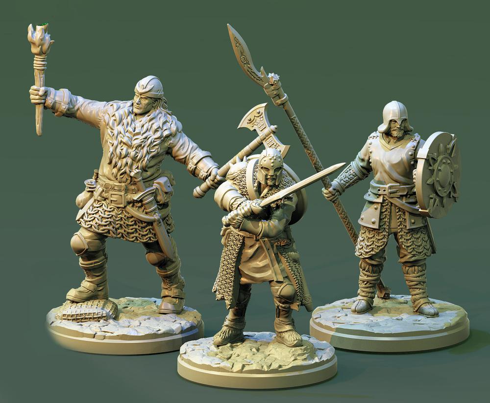 三个日耳曼部族3D打印模型