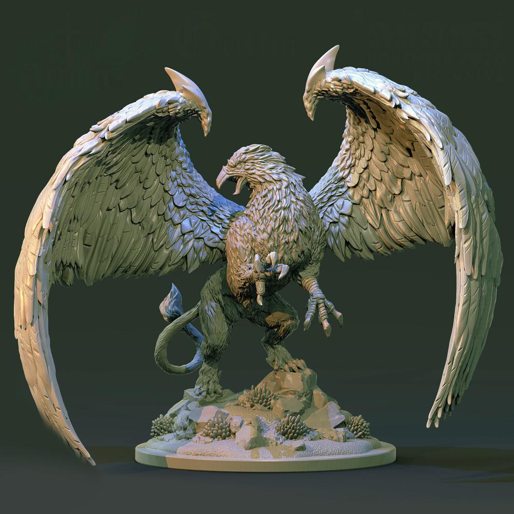 狮身鹰首兽3D打印模型