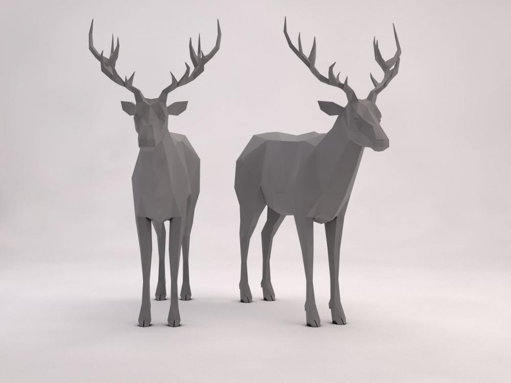 折纸鹿3D打印模型