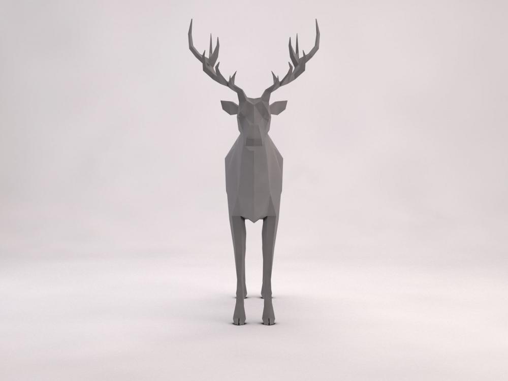 折纸鹿3D打印模型