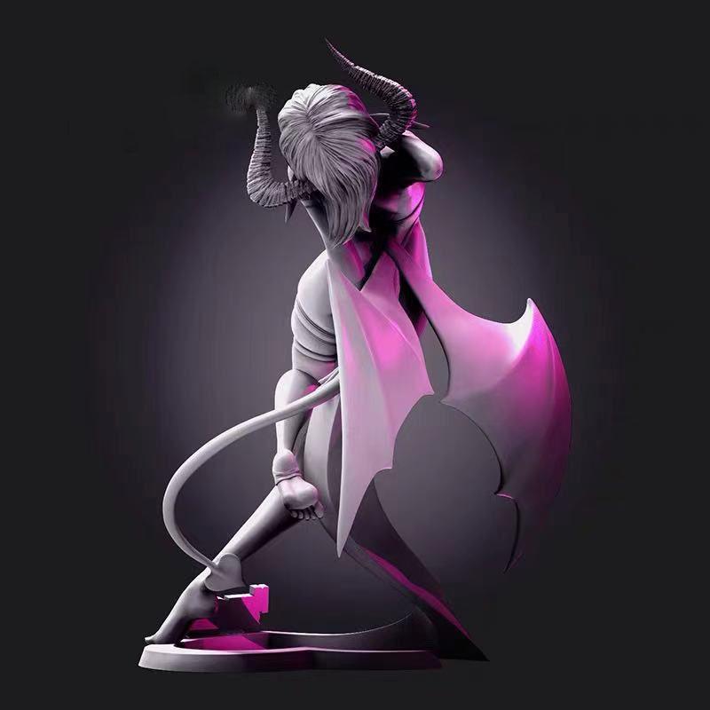 牛角恶魔女孩雕像3D打印模型