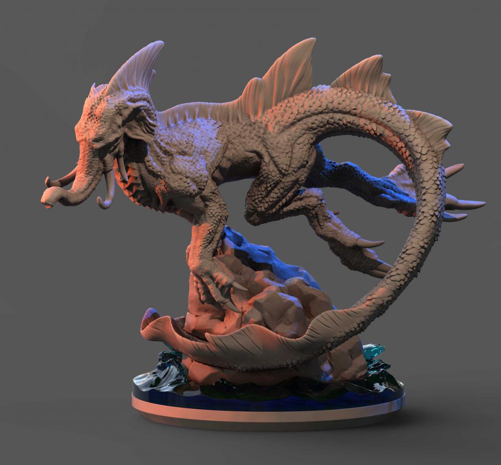海兽摩伽罗3D打印模型