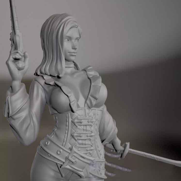 海盗女孩3D打印模型