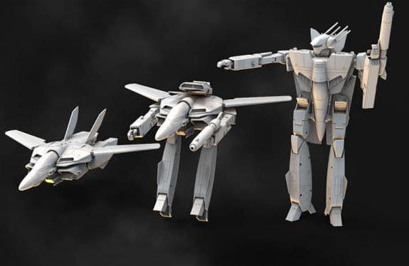 超时空要塞 vf1女武神3D打印模型