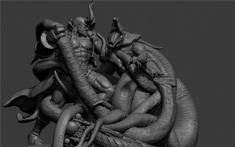 地狱男爵战斗姿态3D打印模型