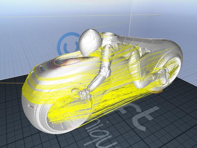 光循环摩托车3D打印模型