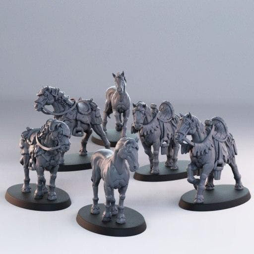 6匹战马3D打印模型