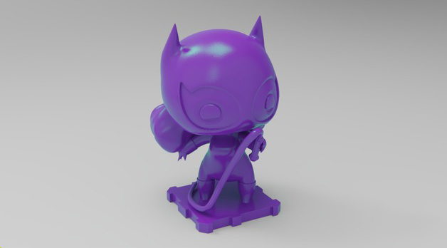 猫女复古Q版3D打印模型