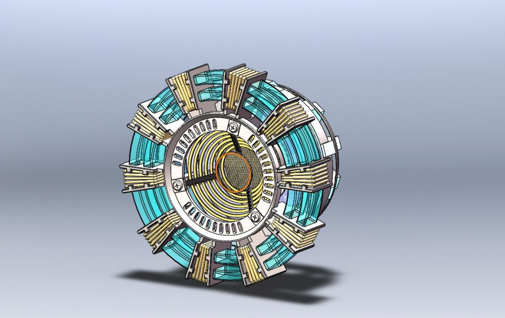 漫威复仇者联盟钢铁侠胸灯小型方舟反应堆拼装solidworks3D打印模型