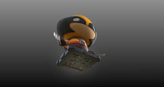 经典金刚狼Q版3D打印模型