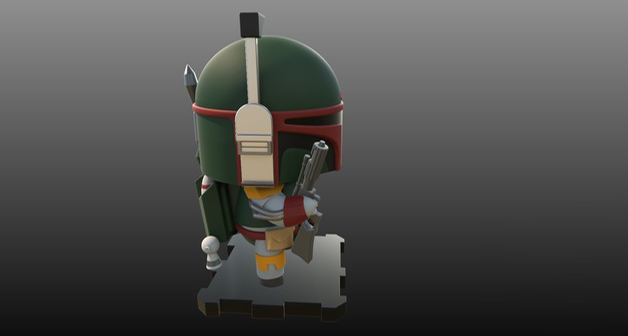 波巴·费特Q版3D打印模型