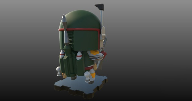 波巴·费特Q版3D打印模型