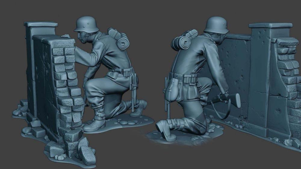 二战士兵3D打印模型