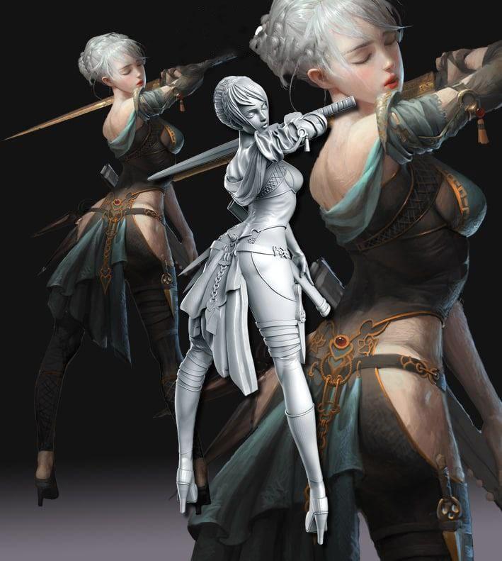 女武士 奇亚拉3D打印模型