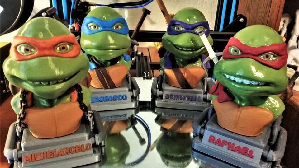 忍者神龟四人组胸像3D打印模型