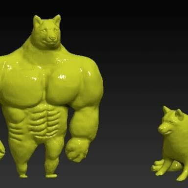 肌肉狗和小废材3D打印模型