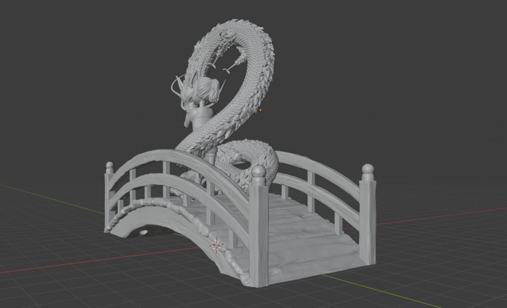 千与千寻 奈何桥小白龙3D打印模型