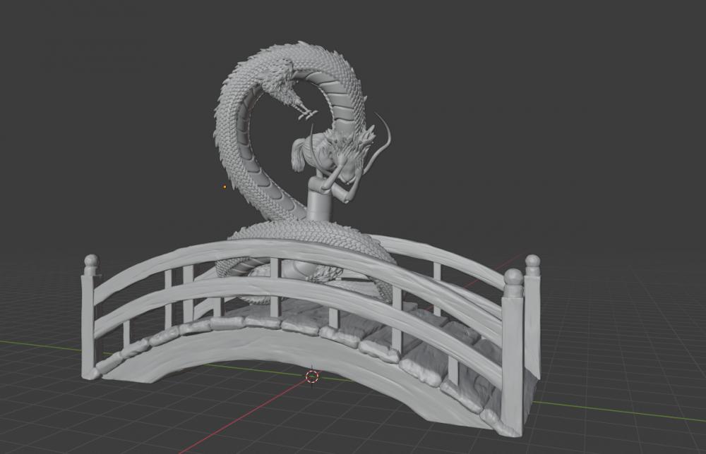 千与千寻 奈何桥小白龙3D打印模型