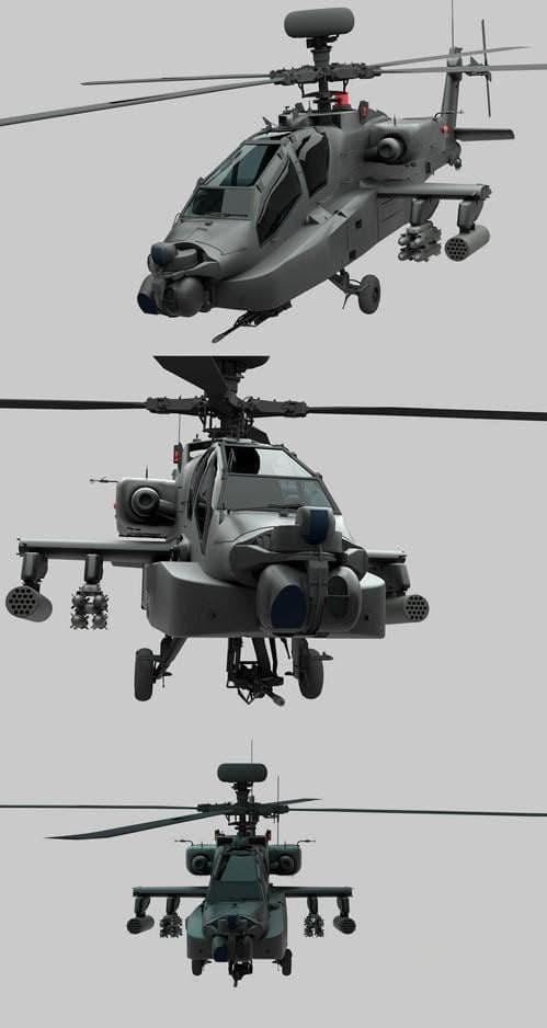 阿帕奇武装直升机3D打印模型