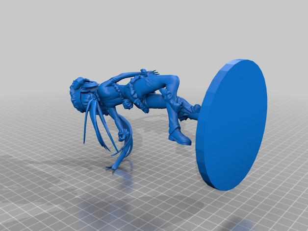 三个动漫小姐姐模型3D打印模型