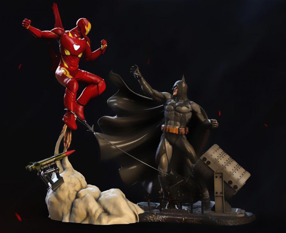 蝙蝠侠大战钢铁侠3D打印模型