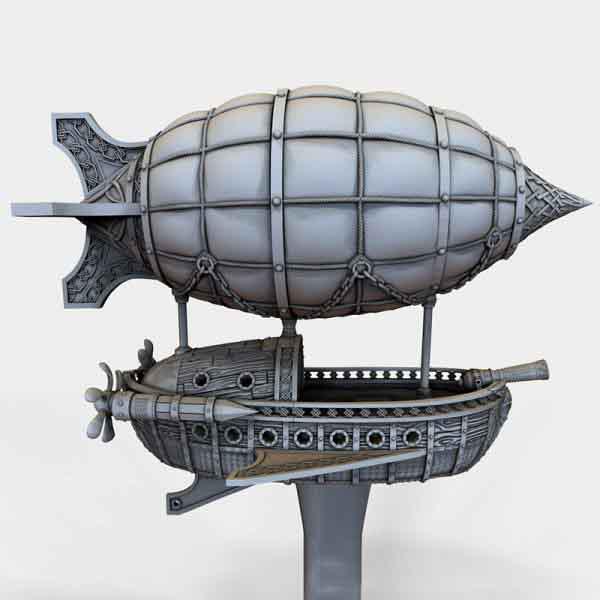 矮人飞艇3D打印模型