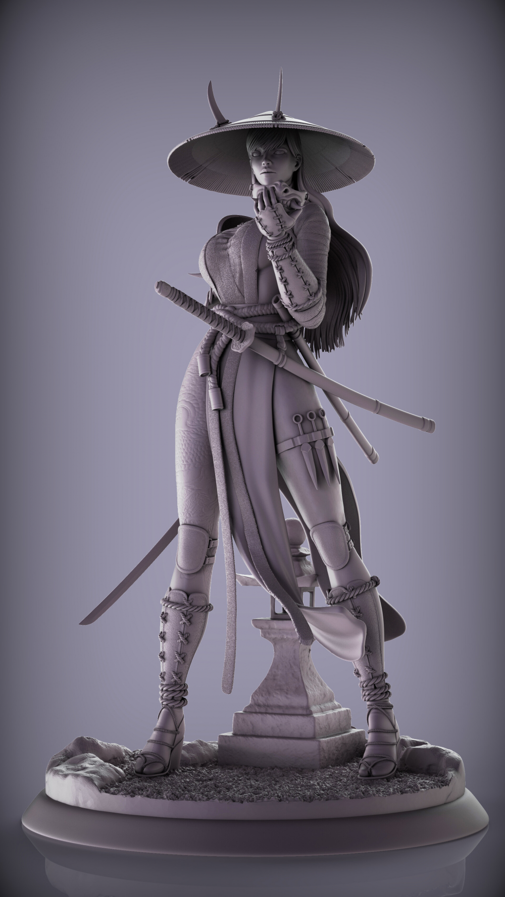 日本女武士3D打印模型