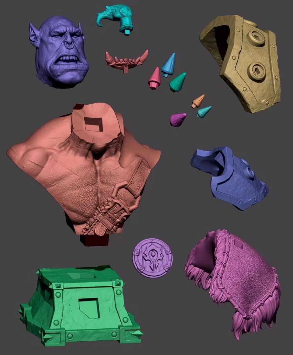 奥格瑞玛兽人胸像3D打印模型