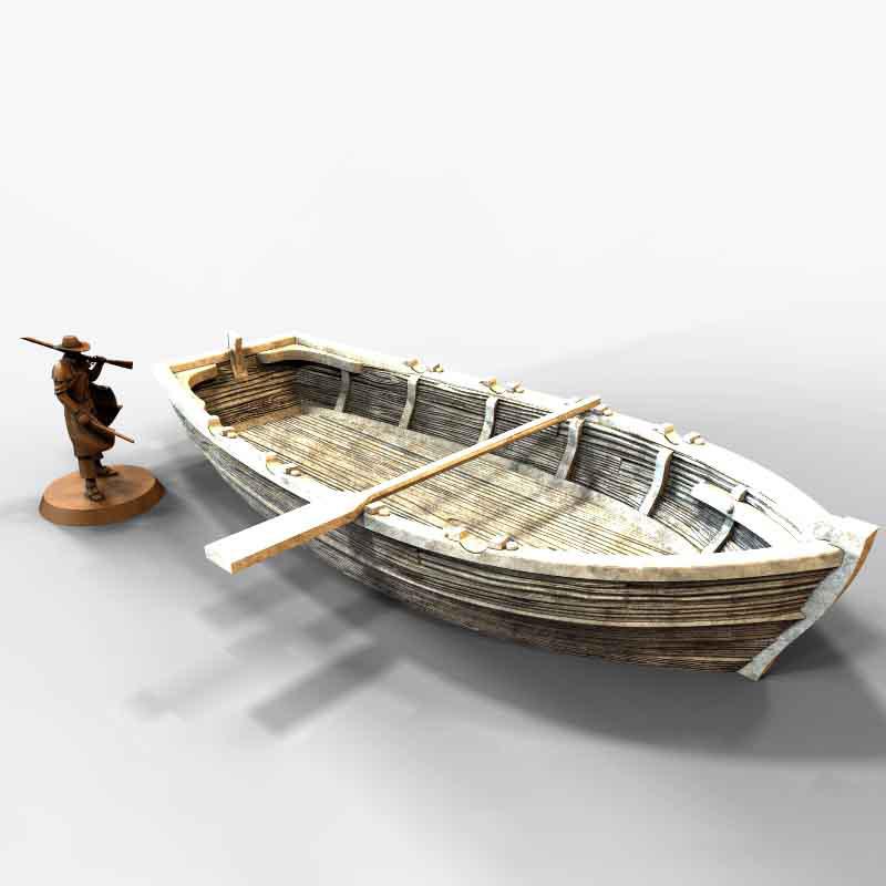 划桨船3D打印模型