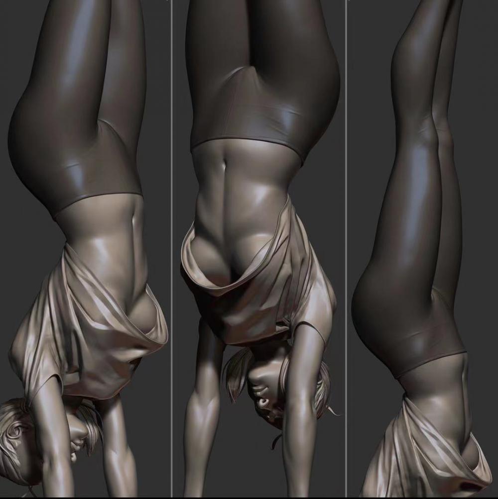 瑜伽女孩3D打印模型