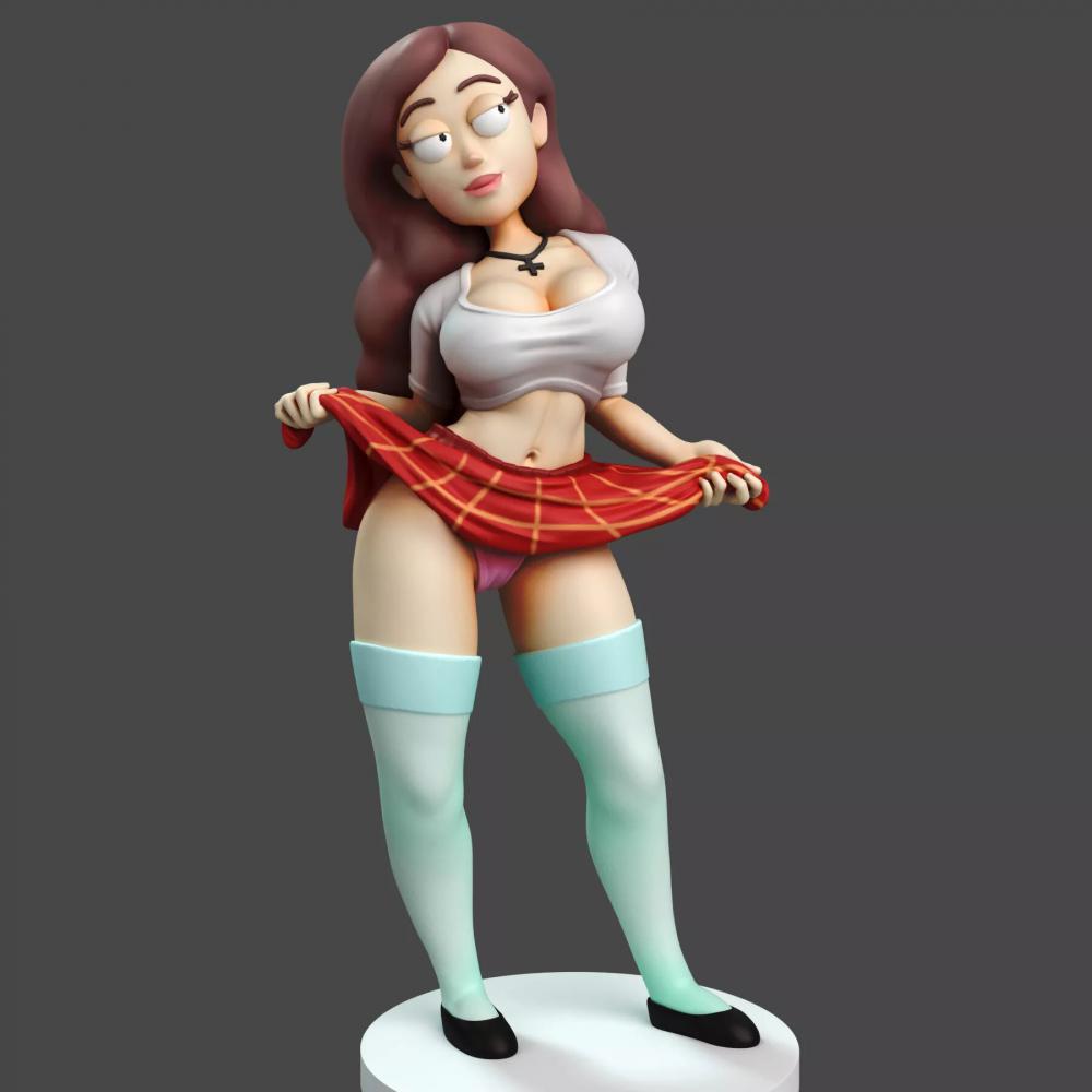 女孩 瑞克和莫蒂3D打印模型