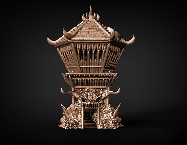 塔楼 原始部落3D打印模型
