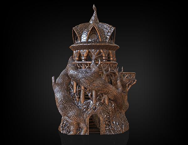 古树 塔楼3D打印模型