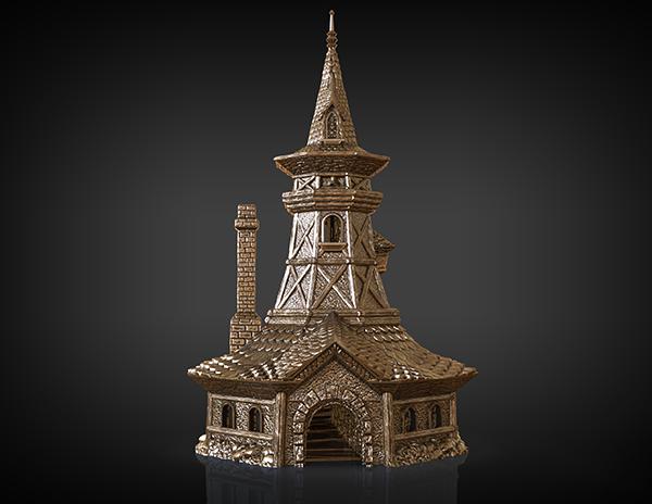 有烟囱的城堡3D打印模型
