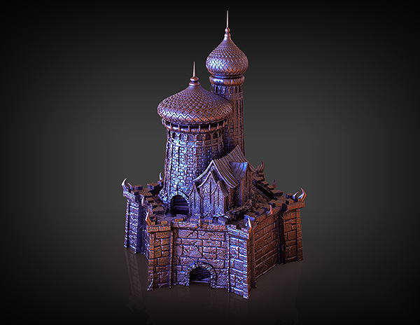 中世纪圆顶城堡3D打印模型
