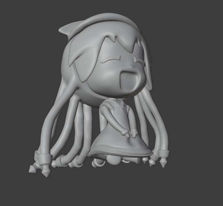 章鱼娘q版3d打印模型