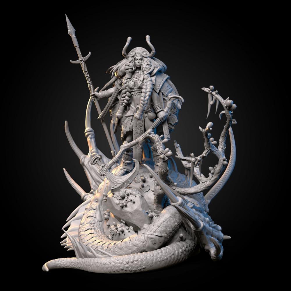 猎龙女3D打印模型