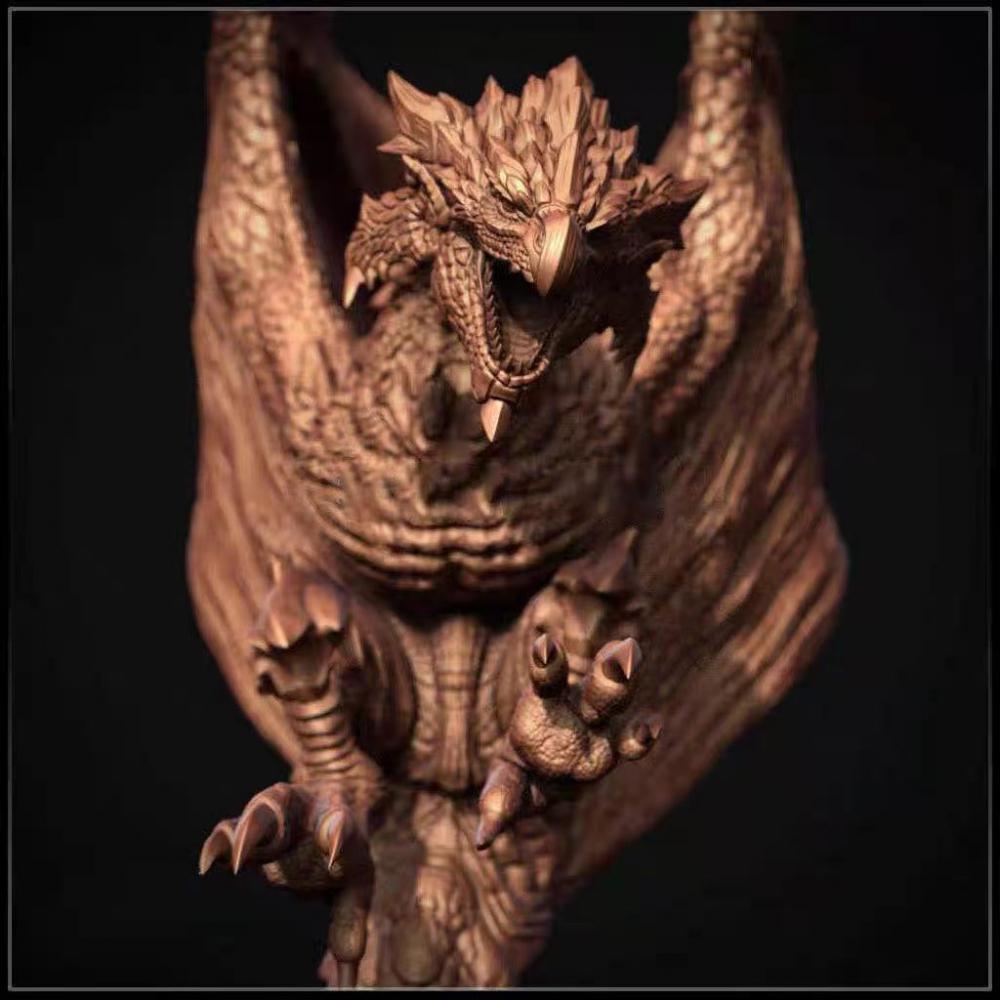 怪物猎人雄火龙大型场景3D打印模型