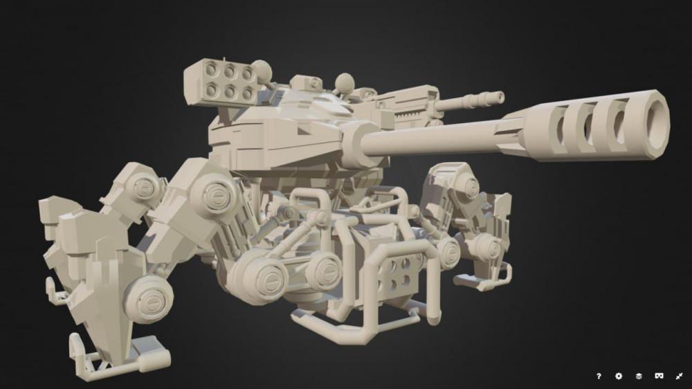 炮 无人机3D打印模型