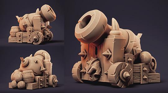 加农巨炮3D打印模型