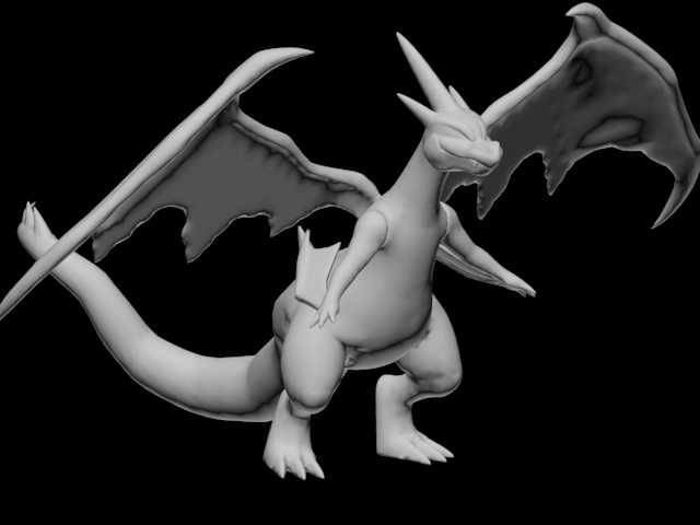 精灵宝可梦口袋妖怪超级喷火龙y3d打印模型