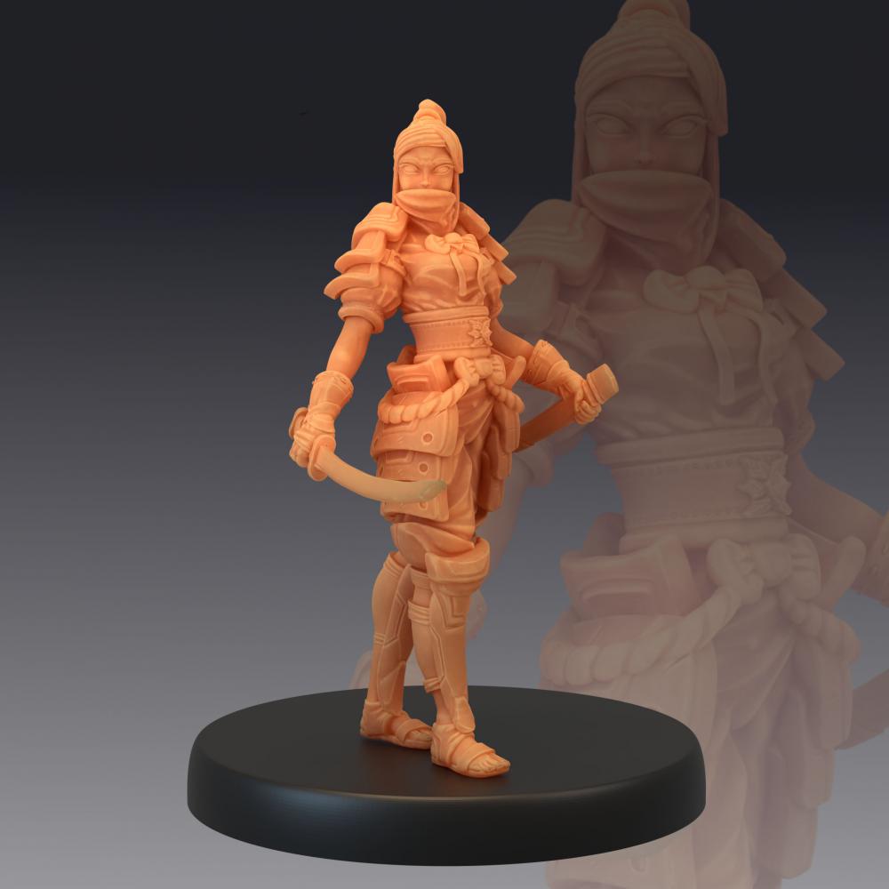 中国神话西游记-女武士3D打印模型