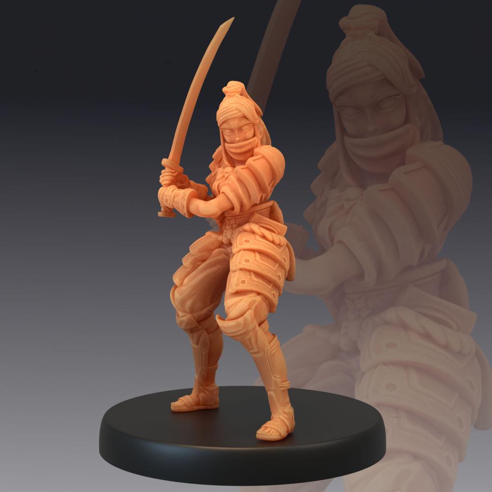 中国神话西游记-女武士3D打印模型