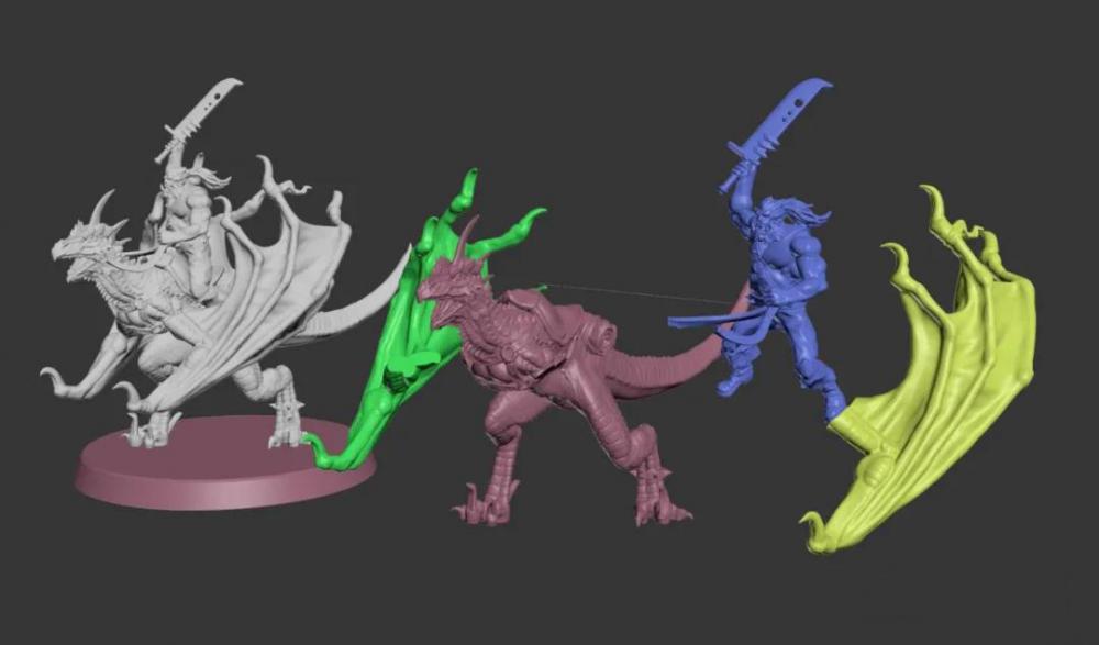 【微缩模型】 飞龙骑士3D打印模型