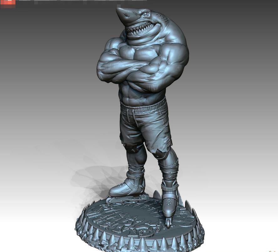 鲨鱼人3D打印模型