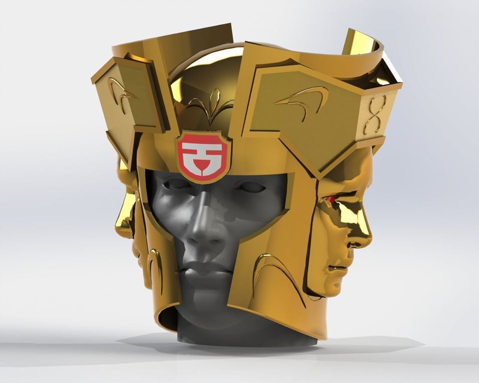 双面黄金头盔3D打印模型