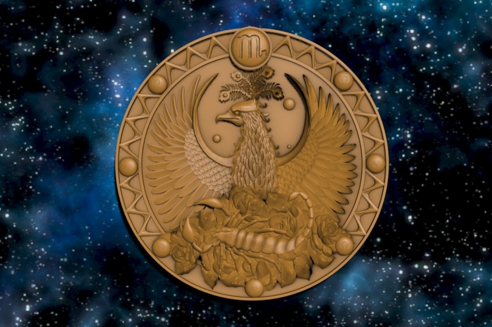 天蝎座 星盘3d打印模型