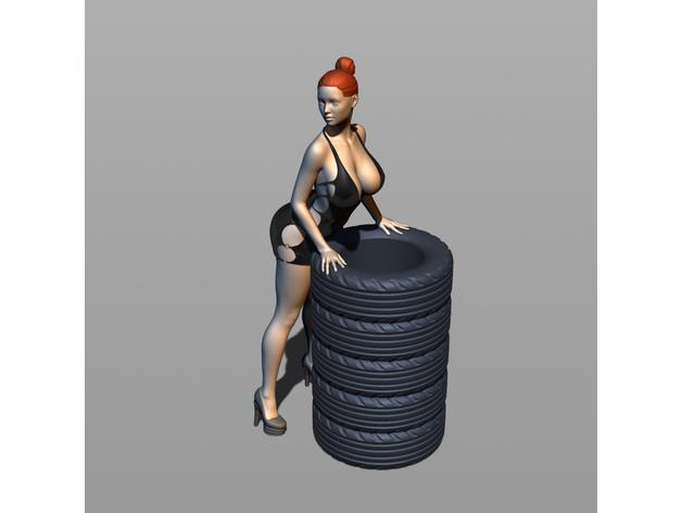 妖娆女笔筒3D打印模型
